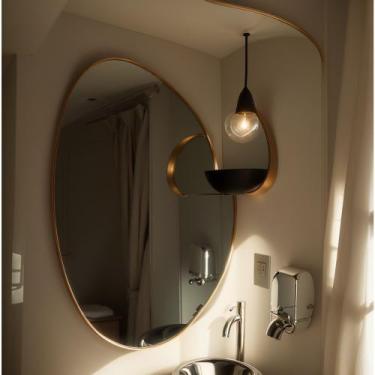 Imagem de Espelho organico com moldura moda decor - ESPELHOI, DOURADA 