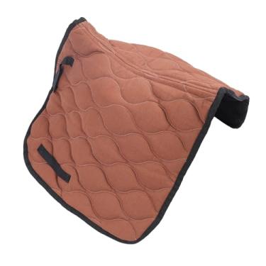Imagem de Almofada de Sela a Cavalo, 38.58x22.44 Cocho de Algodão, Algodão Absorvendo a Almofada de Sela Ocidental para Proteção, Respirável Confortável Almofadas de Sela Equestre, (Café e