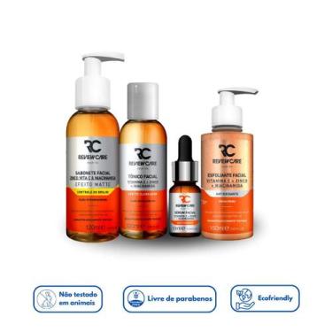 Imagem de Kit Limpeza Facial Kit Vitamina C Sabonete + Esfoliante + Tônico + Sér