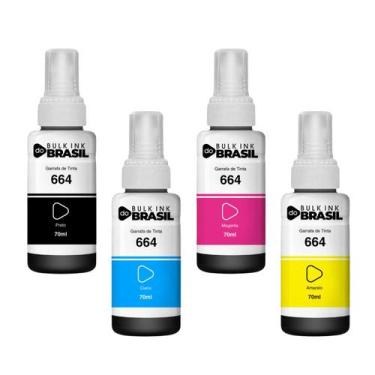 Imagem de Kit Frasco de Tinta T664520-4P Compatível Para Epson L395 - Bulk Ink D