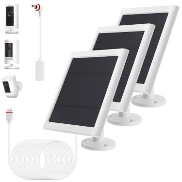 Imagem de Pacote de 3 painéis solares para câmera de anel com cabo de 10 pés Fehuatenda