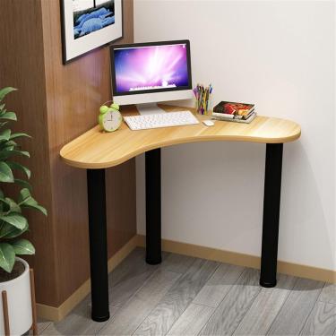 Imagem de TRAZEIRA TRIANGLE, Multifuncional compacta PC Workstation, mesa de computador de canto para quarto de casa, mesa de escritório resistente à mesa, natural