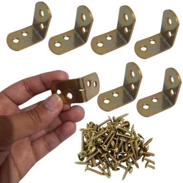Imagem de Kit 50 Peças Cantoneira L Reforço Moveis 30x30 Parafusos 200 - STORE S