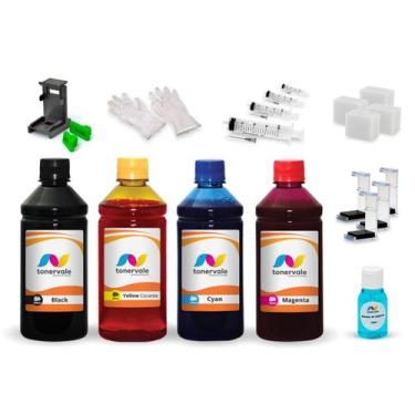 Imagem de Kit 4 Tinta Compatível Para Lexmark Z615 16 17 e 26 27 500ml - Toner V