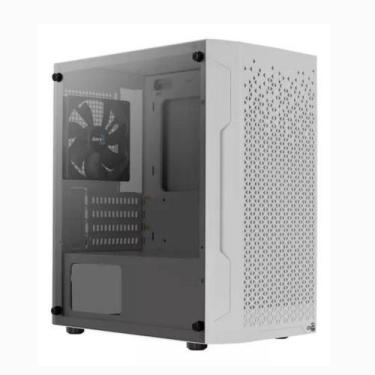 Imagem de Gabinete Gamer Aerocool Trinity Mini Branco/Preto Lateral Vidro, Preto