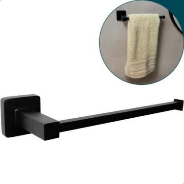 Imagem de Porta Toalha De Rosto Preto Fosco Suporte De Parede Para Toalha De Mão