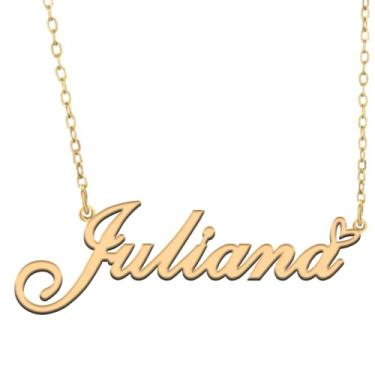 Imagem de A168A Colar de nome personalizado personalizado personalizado colar de nome banhado para mãe filha amizade feminino dia dos namorados aniversário de Natal ano novo, Metal, Sem pedras preciosas