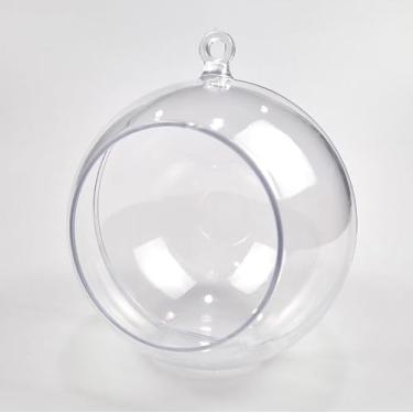 Imagem de Esfera Bola Acrílica Enfeite Natal Lembrancinhas Decoração Flores (12 Cm, 1 Unidade)
