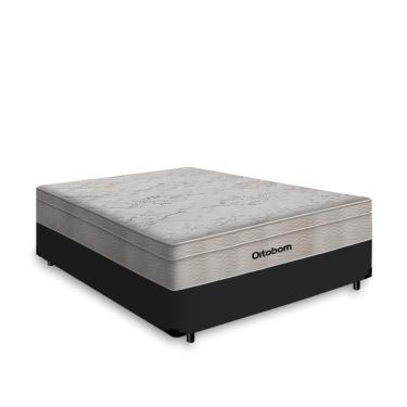 Imagem de Cama Box Casal + Colchão De Molas Ensacadas - Ortobom - AirTech SpringPocket 138x188x65cm Preto
