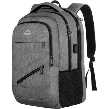 Imagem de Mochila para laptop MATEIN de 15,6" com porta USB compatível com TSA e