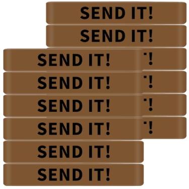 Imagem de Pacote com 12 bandas de marcação de revistas Miaozhun SEND IT Bandas táticas para marcadores de moral para acessórios de coldre de identificação de revistas (marrom coiote-preto)