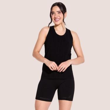 Imagem de Bermuda Fitness Sem Costura Feminina Cós Médio Trifil, Preto, M