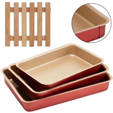 Imagem de Jogo Forma Alta 03 Peças Antiaderentes + Descanso Panela - Marcolar