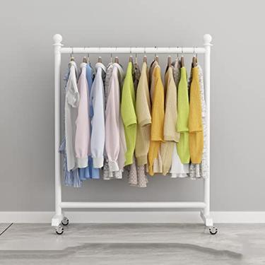 Imagem de Suporte para exibição de roupas, suporte de roupas com rodas, prateleiras de varejo de loja de roupas, cabide comercial livre para pendurar roupas, armazenamento organizador resistente