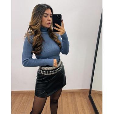 Imagem de Cacharrel Tricô - Luk Modas, Azul aço