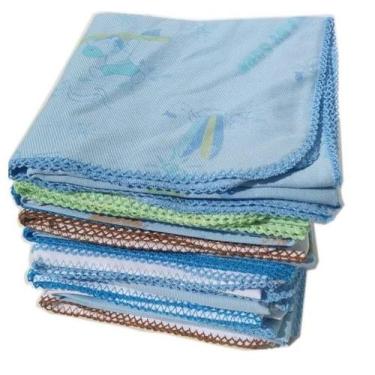 Imagem de Kit 4 Cueiro 4 Toalha Banho 10 Fralda Travesseiro Menino - Dugu