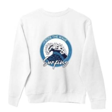 Imagem de Moletom de Frio Unissex Algodao Poliester Blusa Fechada Quente Para Treino Estampa Surf Moderna-Unissex