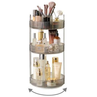 Imagem de Organizador de maquiagem Asayuee 360 Rotating 3 Tier Grey
