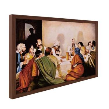 Imagem de Quadro Decorativo Religiosos Santa Ceia Jesus Fé Sagrada Família com M