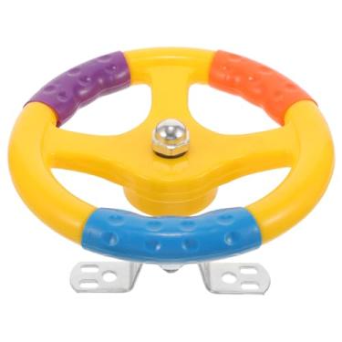 Imagem de TOYANDONA 1 Peça Volante De Brinquedo Com Parafusos De Plástico Simulado Volante Para Banco Traseiro De Carro Brinquedo Educativo Para Balanço De Carro Amarelo
