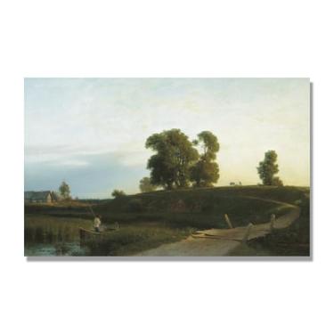 Imagem de Impressões em tela famosas. "Paisagem 25.4 cm por Lev Lagorio, Reproduções de arte clássicas, decoração de parede moderna para sala de estar escritório. 50 x 80 cm - 19,6 x 31 pol sem moldura