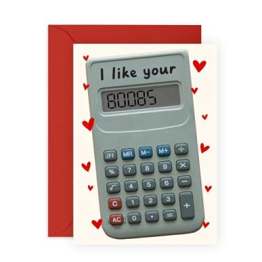 Imagem de Cartão de amor feminino - Calculadora I Like Your Bo*bs - presentes para ela, esposa, namorada, esposa, cônjuge, bebê, parceiro, meninas, querida, querida - cartões de aniversário ou dia dos namorados