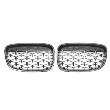 Imagem de X AUTOHAUX No.51137262117/51137262118 Grade de para-choque dianteiro superior para BMW Série 1 F20 2011-2014 Grade de rim para para-choque superior dianteiro Diamond Star Gloss Preto 1 par