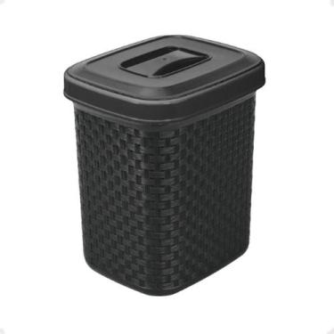 Imagem de Lixeira De Pia Cozinha Com Tampa Rattan Nitron 4,5 Litros