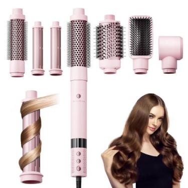 Imagem de Secador de cabelo Brush Tresses Touch 6 em 1 110.000 RPM rosa