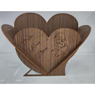 Imagem de Cesto cachepô coração mães pintado 37x16x25 - MeF2 ARTE EM MDF
