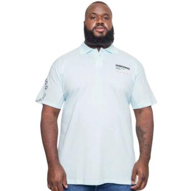 Imagem de Camisa Polo Masculina Onbongo Piquet Plus Size Azul Claro ON133