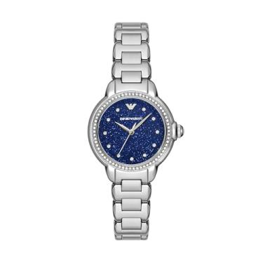 Imagem de Emporio Armani Relógio feminino de aço inoxidável com três ponteiros, cor: (Modelo: AR11630), Prata