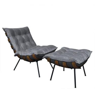 Imagem de Poltrona Costela com Puff em Linho ou Veludo - Élpis Móveis - Élpis Mó