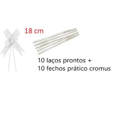 Imagem de Laço Pronto Liso 18 mm - 10 Unidades + Fecho prático Cromus, Branco