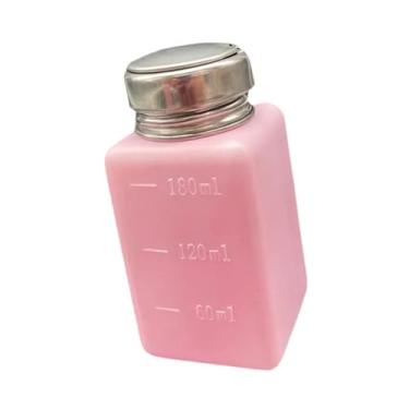 Imagem de predolo Dispensador de líquidos push down, recipiente para cosméticos, portátil, frasco de bombeamento vazio premium para demaquilante, salão pessoal, rosa,