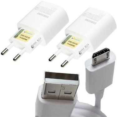 Imagem de Kit 2 Carregadores Original Celular Samsung Micro USB Branco - Genéric