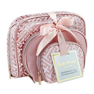 Imagem de Kit De Necessaire Com 3 Peças Diamantes Jacki Design Rosa