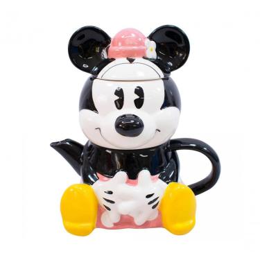Imagem de Bule Porcelana 720ml Caneca 210ml Formato Minnie - Disney