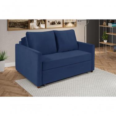 Imagem de Sofá Cama Hope Suede 2 Lugares Retrátil Confortável Império Azul 375