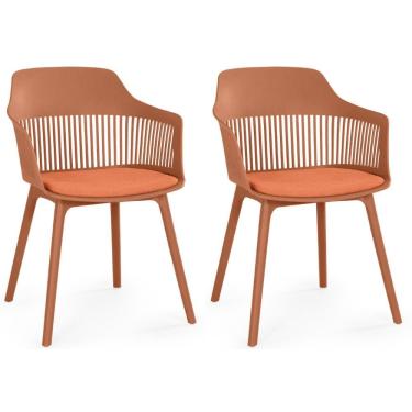 Imagem de Kit 2 Cadeiras De Jantar Estofada Marcela - Marrom