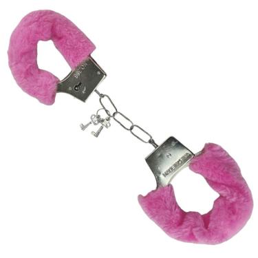 Imagem de Algema Revestida Pelucia Rosa Metal Bdsm Fantansia Sexy Policia Erotica Diversao