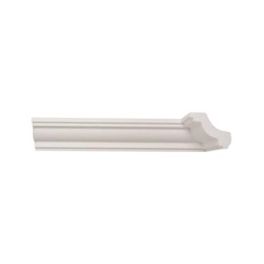 Imagem de Kit Com 5 Barras Rodateto De Poliestireno 4,5cm X 50mm Liso 10m Branco
