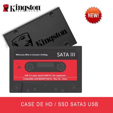 Imagem de Hd Externo Ssd Kingston 240gb + Case Sata Usb 3.0 + Cabo