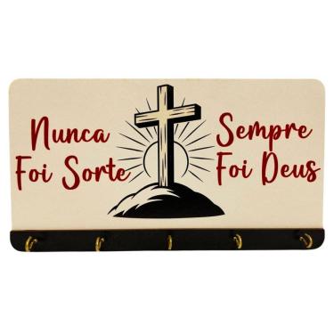 Imagem de Porta Chaves Nunca foi Sorte, Porta Chaves Religioso, Jesus