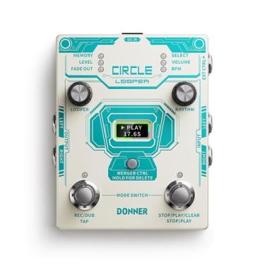 Imagem de Máquina de tambor Looper Pedal Donner Circle 2 em 1 160min