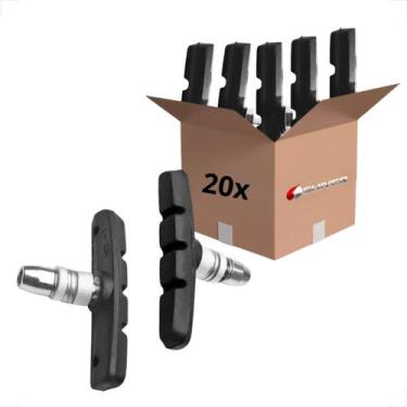 Imagem de Kit 20 par pares sapata pastilhas de freio shiver v-brake 70mm bicicle