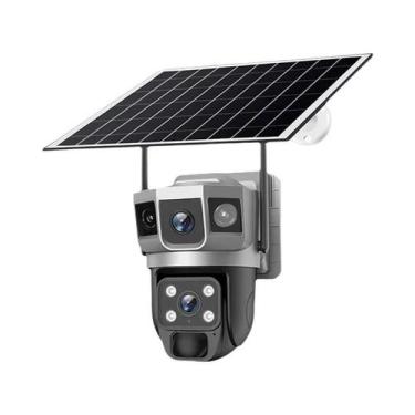 Imagem de Câmera IP Externa Movida a Energia Solar, 12MP, Wi-fi, Cartão SIM 4G, 