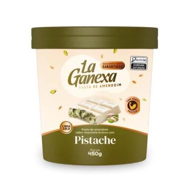 Imagem de Pasta de amendoim com whey sabor chocolate branco com pistache 450g la