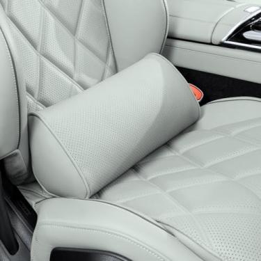 Imagem de Dapucarin Almofada de apoio lombar para assento de carro e cadeira de escritório, cadeira de jogos, almofada ergonômica de espuma viscoelástica para alívio da dor nas costas, travesseiro de couro de