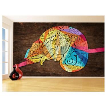 Imagem de Papel De Parede 3D Animais Pop Art Camaleão Pet 3,5M Pxa21 - Você Deco